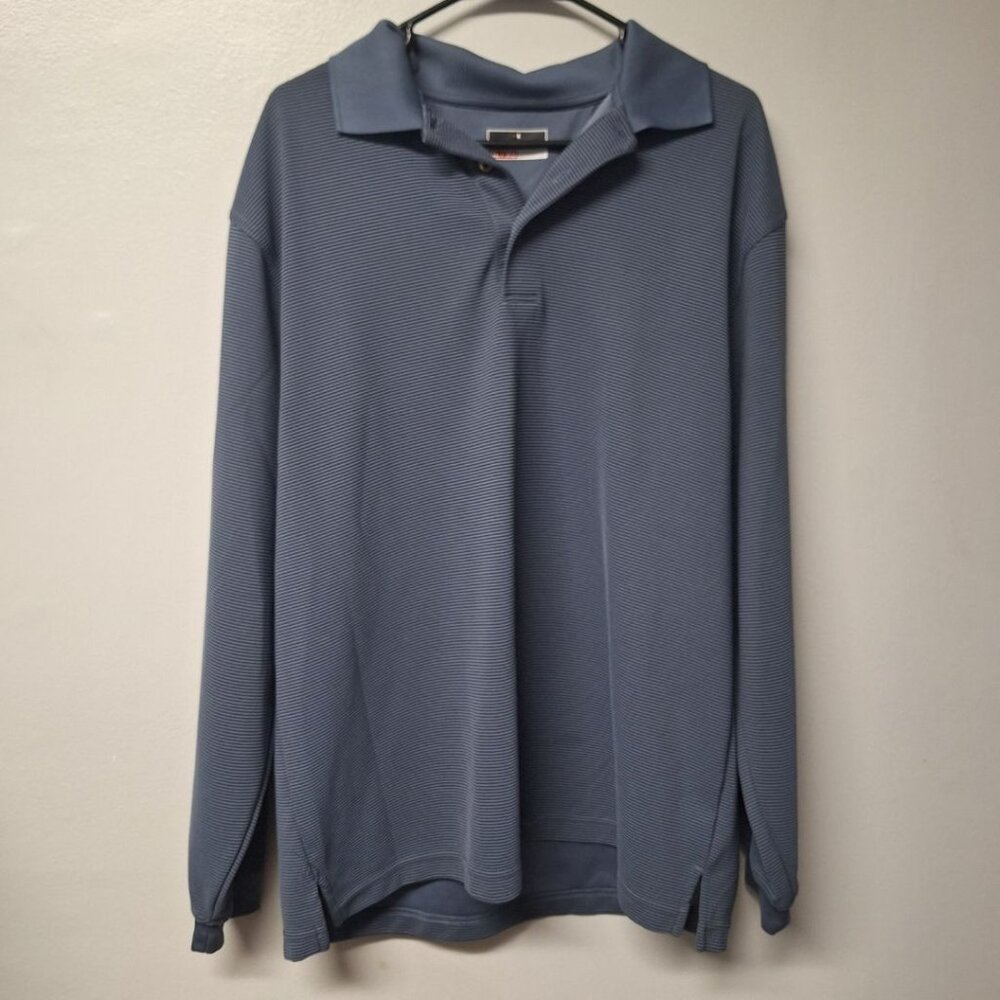 Grand Stand Long Sleeve Shirt‎ Golfing Sports Active Mens XL Blue
